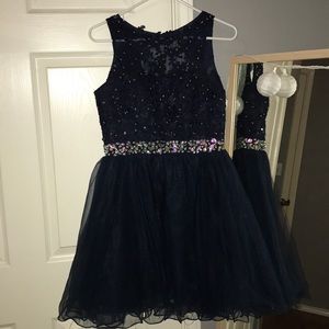 Deep blue with silver detailing dress